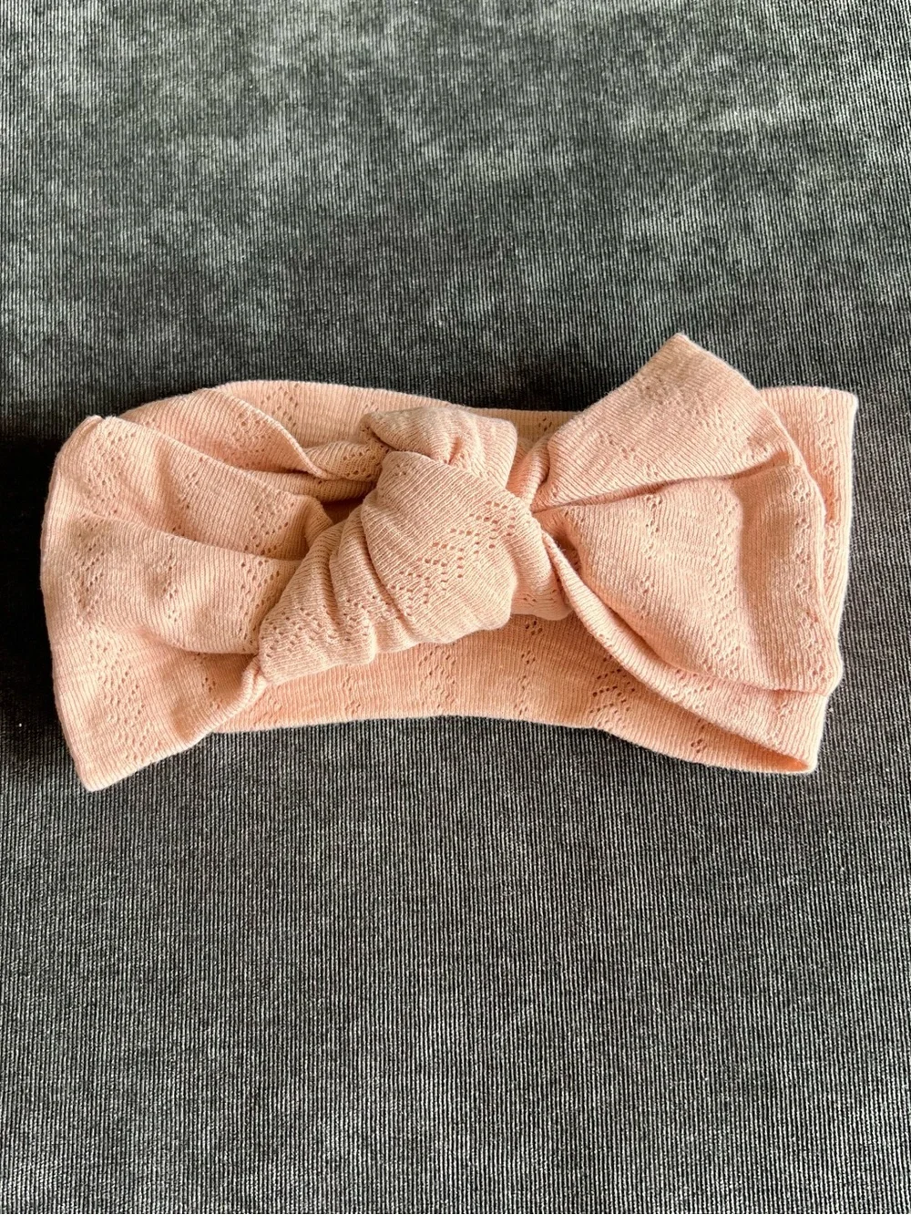 Blush Pointelle Knotted Headband